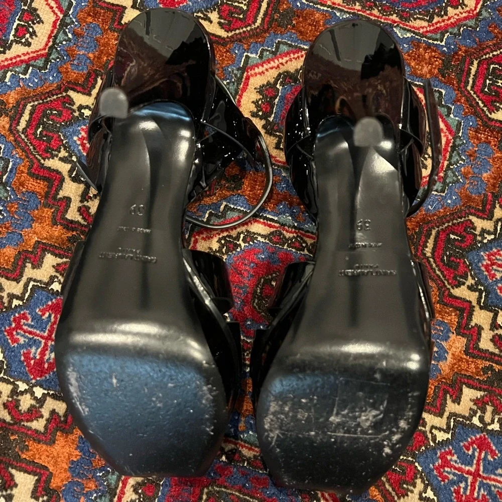 Saint Laurent Tribute Platform Sandals in Patent Leather - Picture 5 of 12